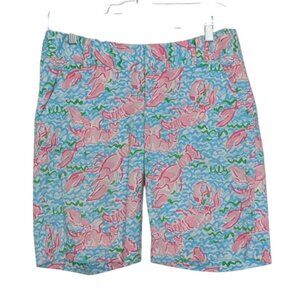 Lilly Pulitzer Lobstah Roll The Chipper Shorts Womens Size 2 Blue Pink Bermuda